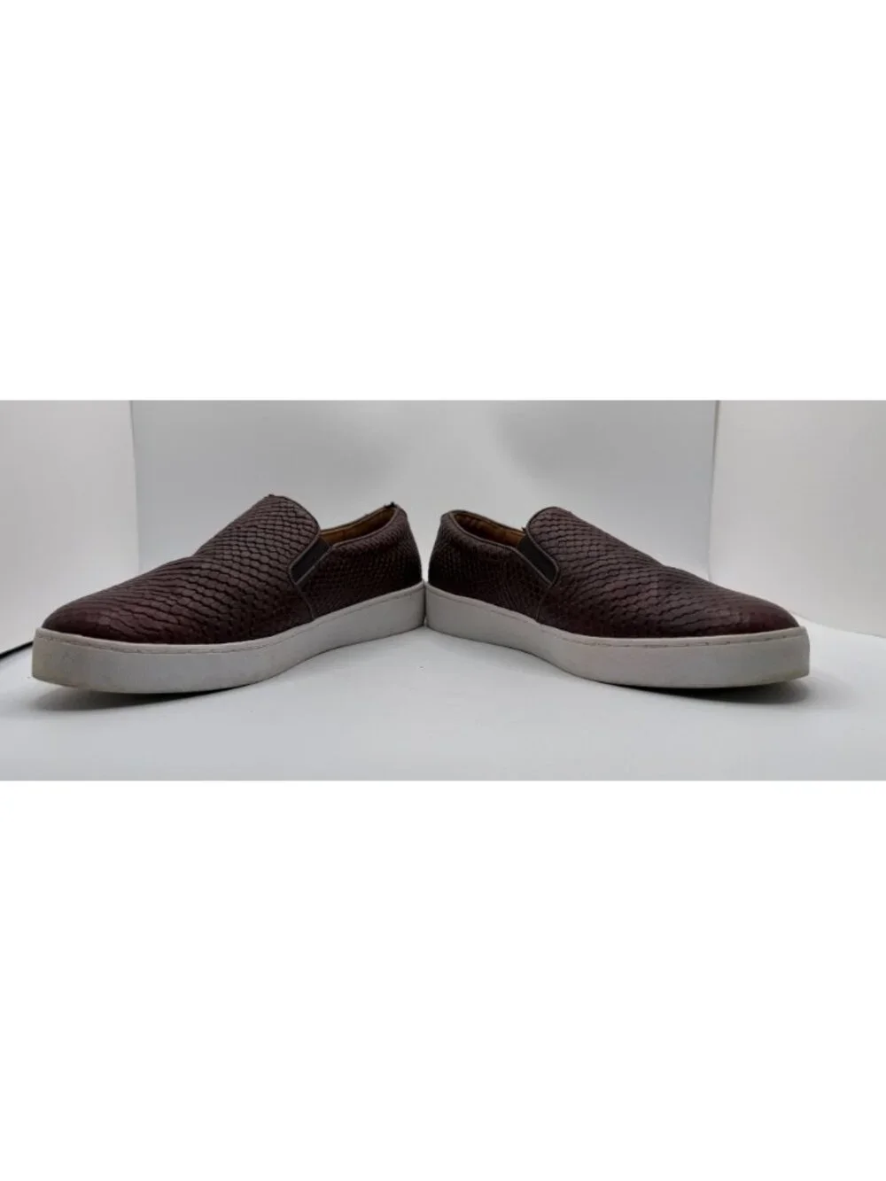 Vionic Midi Snake Texture Slip-On Sneaker Burgundy Women Size 7M Comfort Shoes